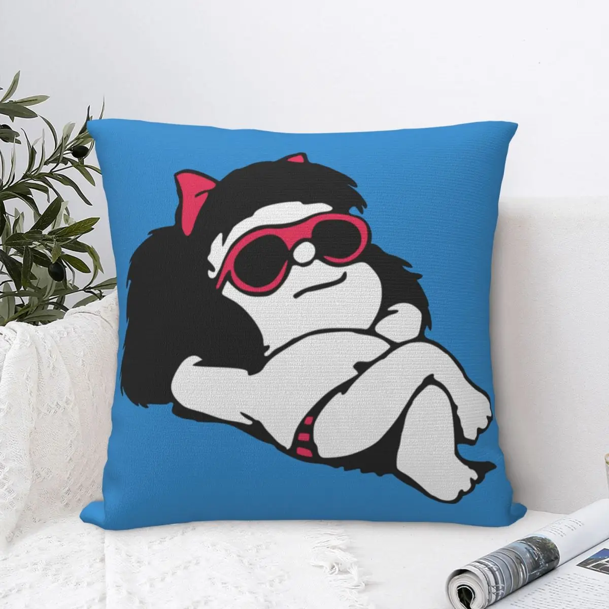 Mafalda Summer Pillowcase Soft Cushion Cover Decorative Cute Kawaii Cartoon Throw Pillow Case Cover Home Drop Shipping 45X45cm