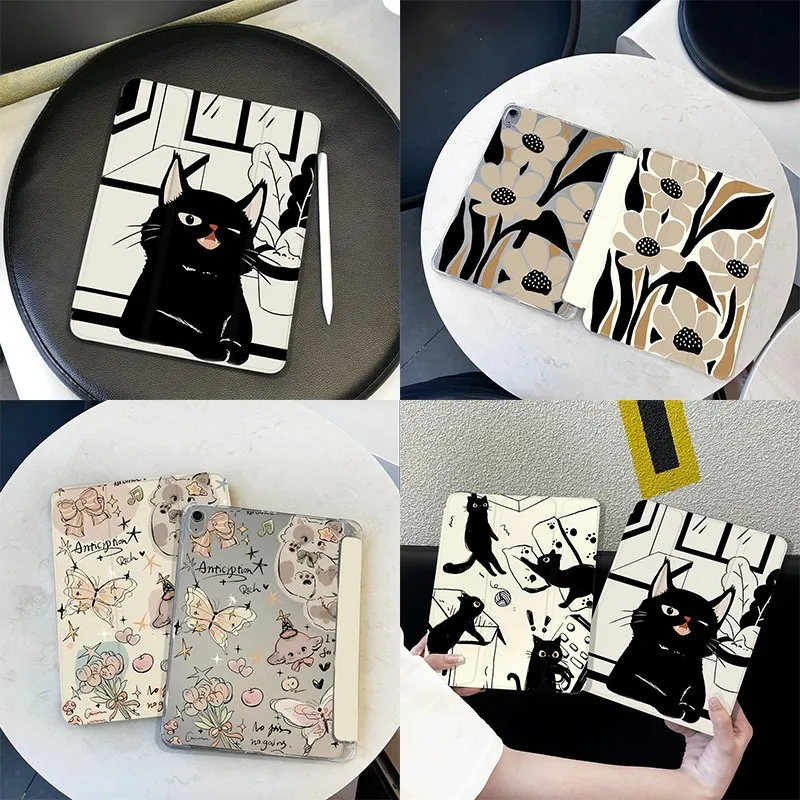 

Минималистичный чехол для планшета Line Kitten для 10,2, чехол для iPad 7/8/9 поколения, 10-го поколения, 2022 IPad Air 5 4 IPad Pro 11 2022