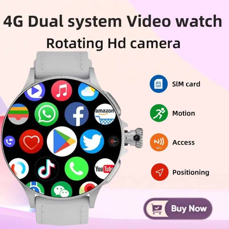 

Android 10.0 4G 5G Full Network Smart Watch GT200 750 * 750 HD Resolution 1.95''Amoled Telescopic Rotating Camera Touch Coding