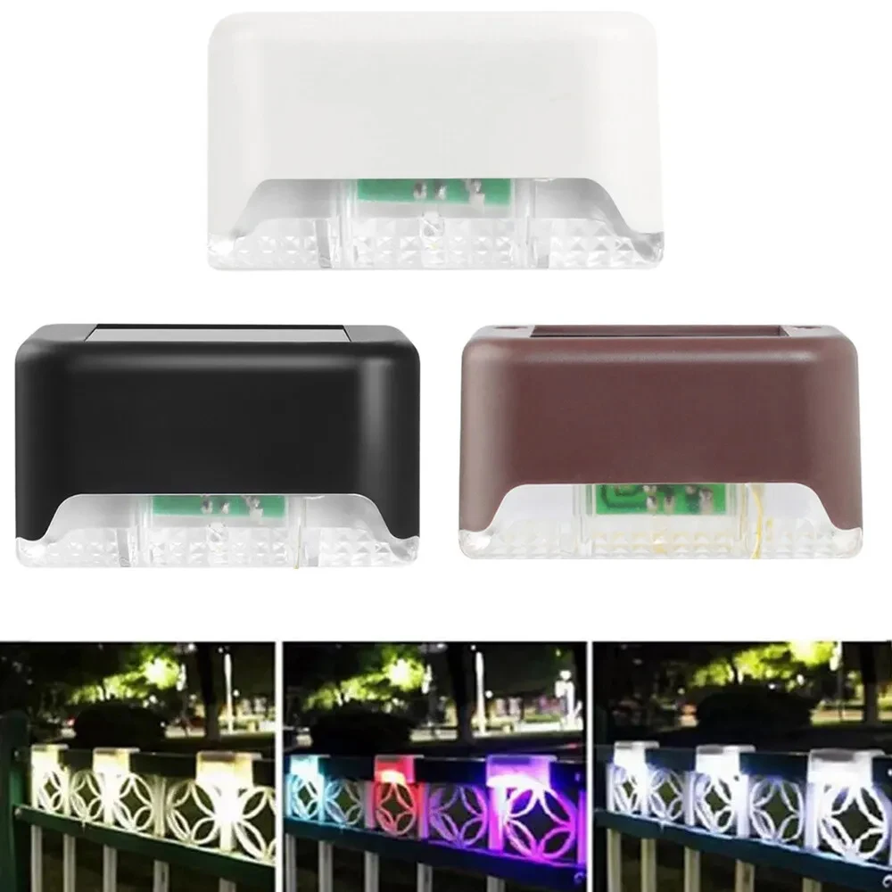 Imagem -02 - Impermeável Led Solar Deck Light Branco Quente Colorido Stair Lamp ao ar Livre Jardim Pátio Cerca Caminho Pcs Set