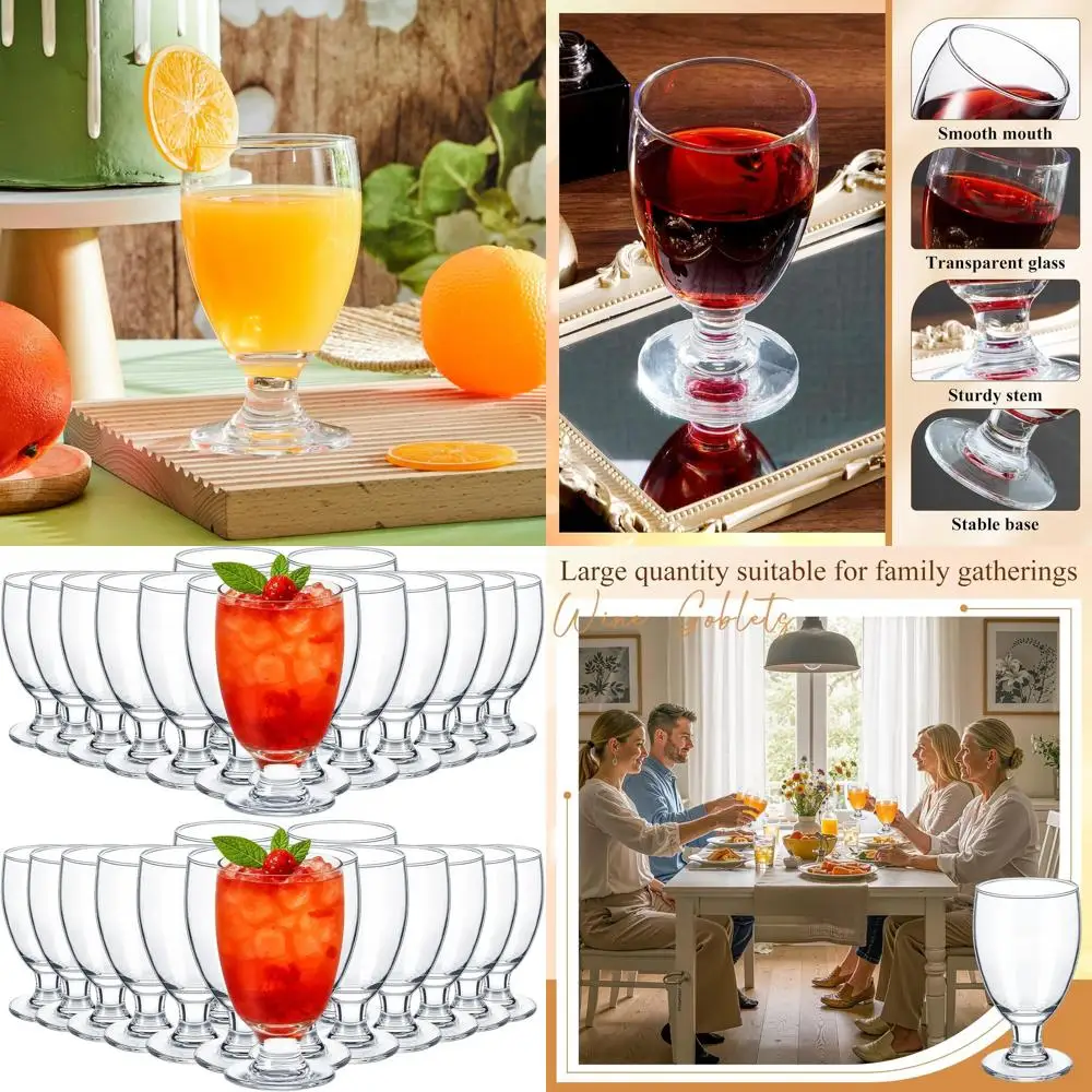 

Pack of 30 Crystalline 10.5 oz Stemware Glasses - Ideal for Water, Juice, Wine, Beer, and More; Dishwasher Safe