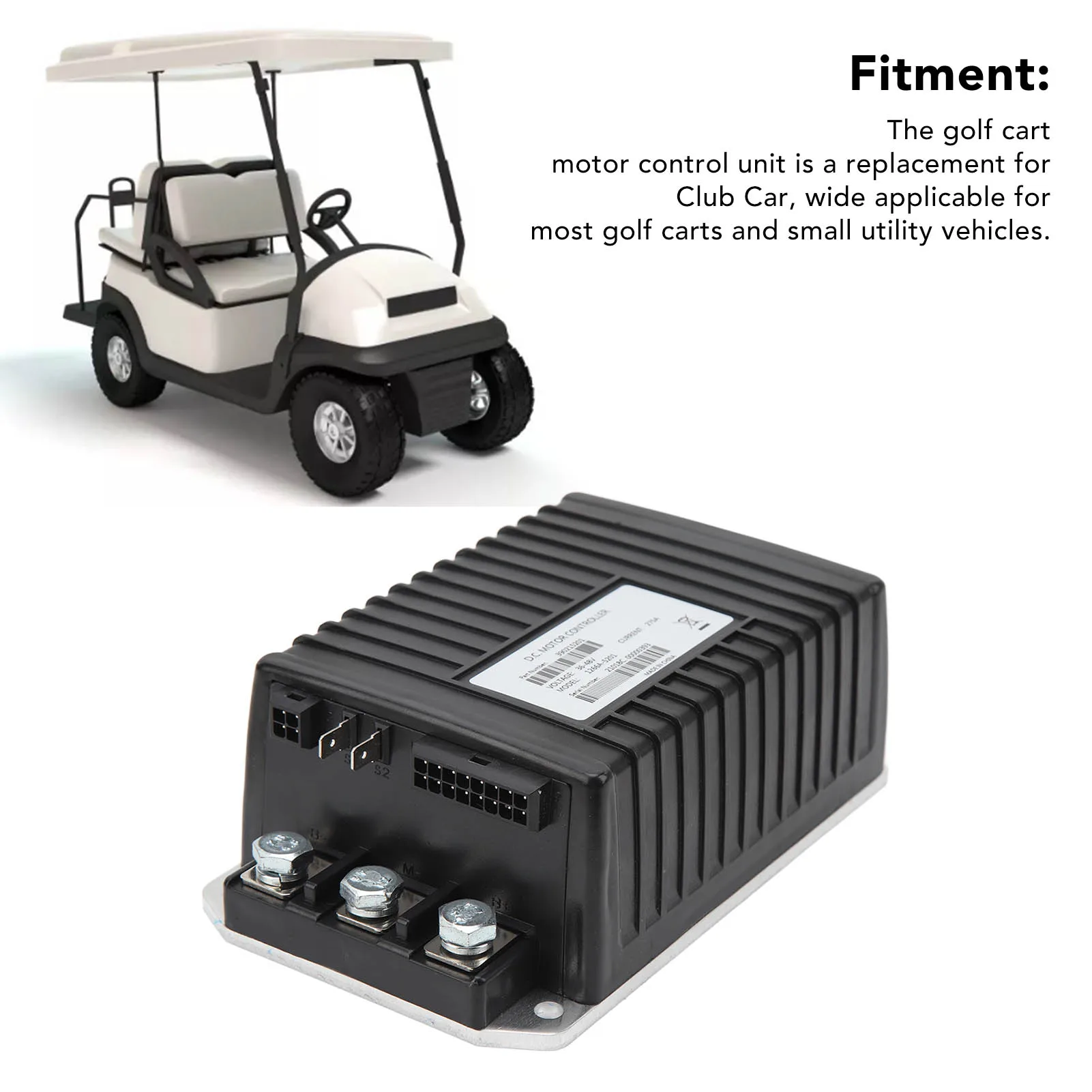 Golf Cart Motor Controller 1266A 5201 DC Motor Control Unit with Adapter Cable for Small Utility Vehicles