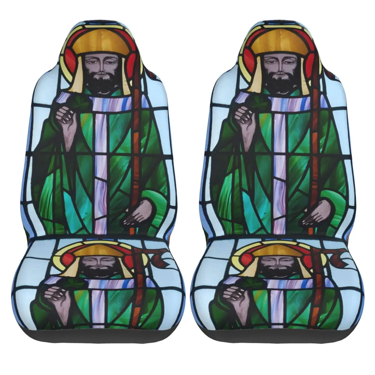 St Patrick's Day Car Seat Cover Protector Interior Accessories AUTOYOUTH Christianity Front Rear Flocking Cloth Cushion