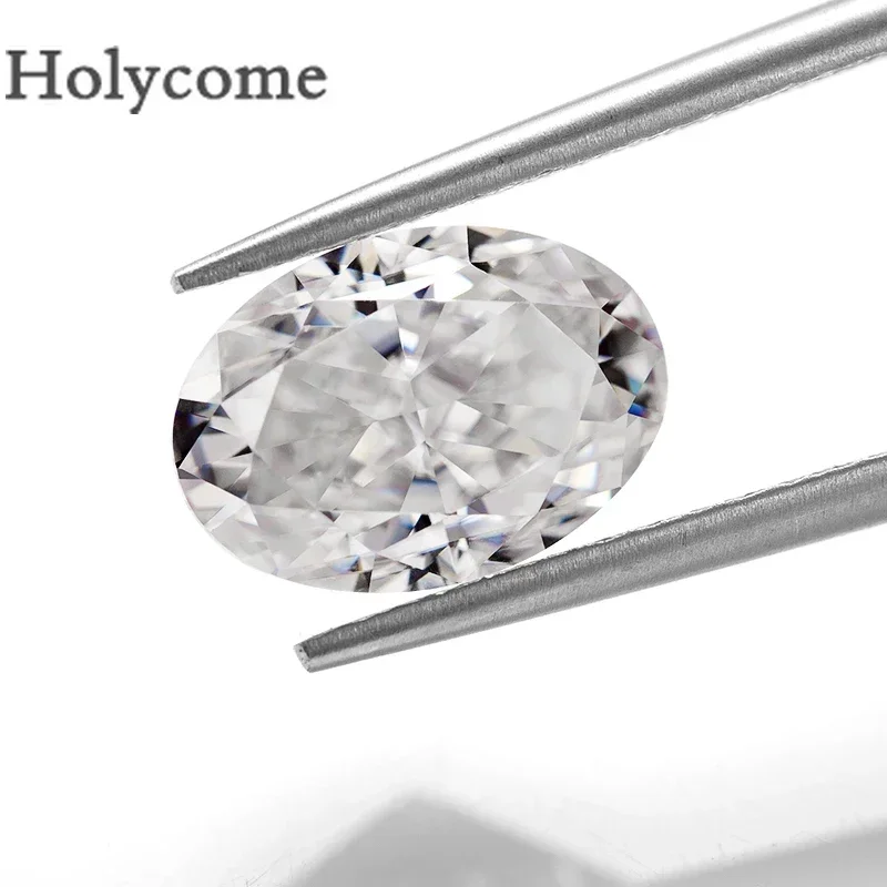 Holycome [Rare Crushed Ice Oval Cut] Moissanite Loose Stone D Color Lab Grown White GRA Certificate Ellipse ovale Chic Diamond