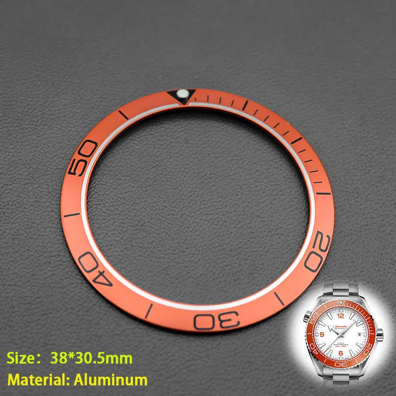 38*30.5mm Watch Sloping Aluminum Bezel Insert Replacement of Watch Accessories For Seamaster 300M GMT 600M Men's Watch Case Mod