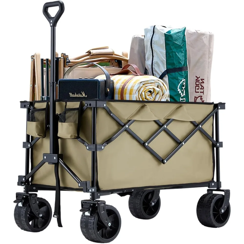 

Foldable Handcart, Foldable ATV, Heavy-duty Handcart with Large Wheels, Foldable Handcart with All-terrain Wheels