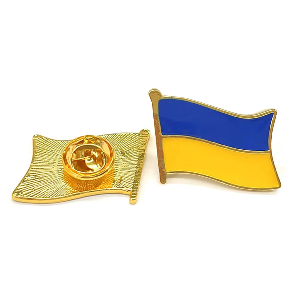 Ukraine Flag National Emblem Brooch Badge Clothes Cap Hat Lapel Pin Jewelry Gift