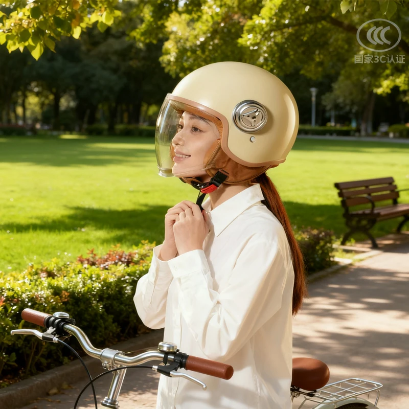

Retro helmet riding half helmet safety helmet for men and women suitable for electric motorcycle helmets
