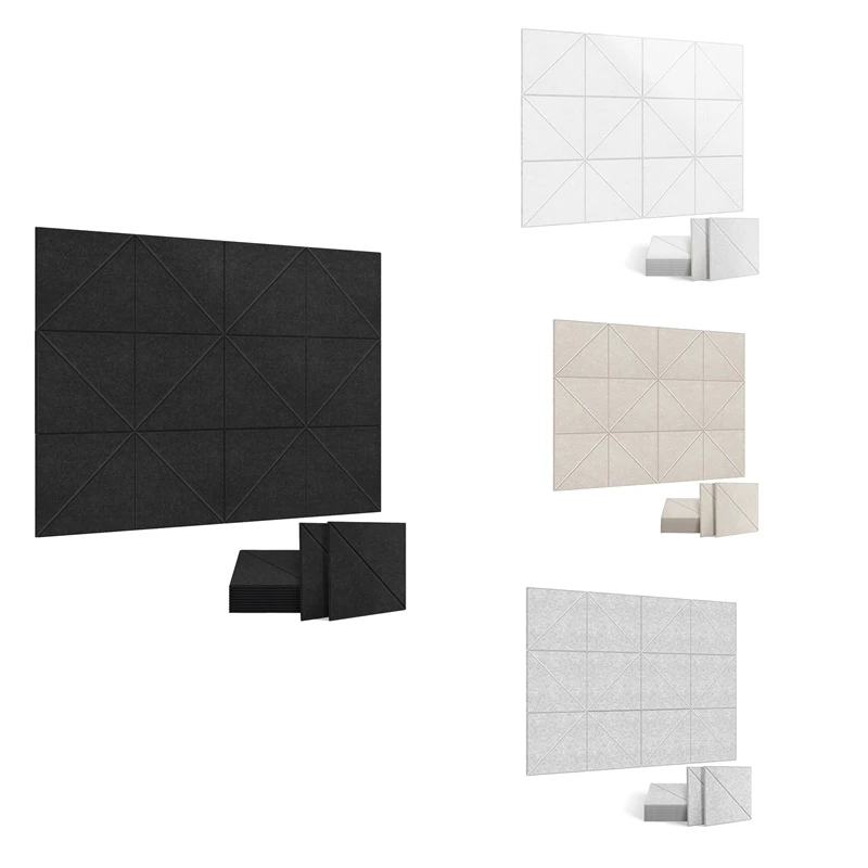 12 Pack Acoustic Panels, 12 X 12Inch Decorative Soundproofing Panels, Wall And Ceiling Acoustical Panels