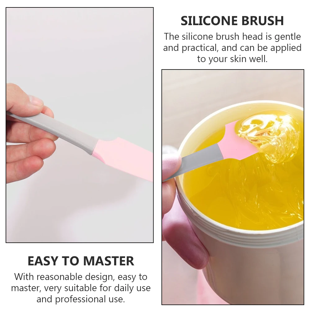

5pcs Scraper Skin Treatment Silicone Brush Gentle Practical Easy Cleaning Beauty Wax Scraper Storage Beauty Supplies