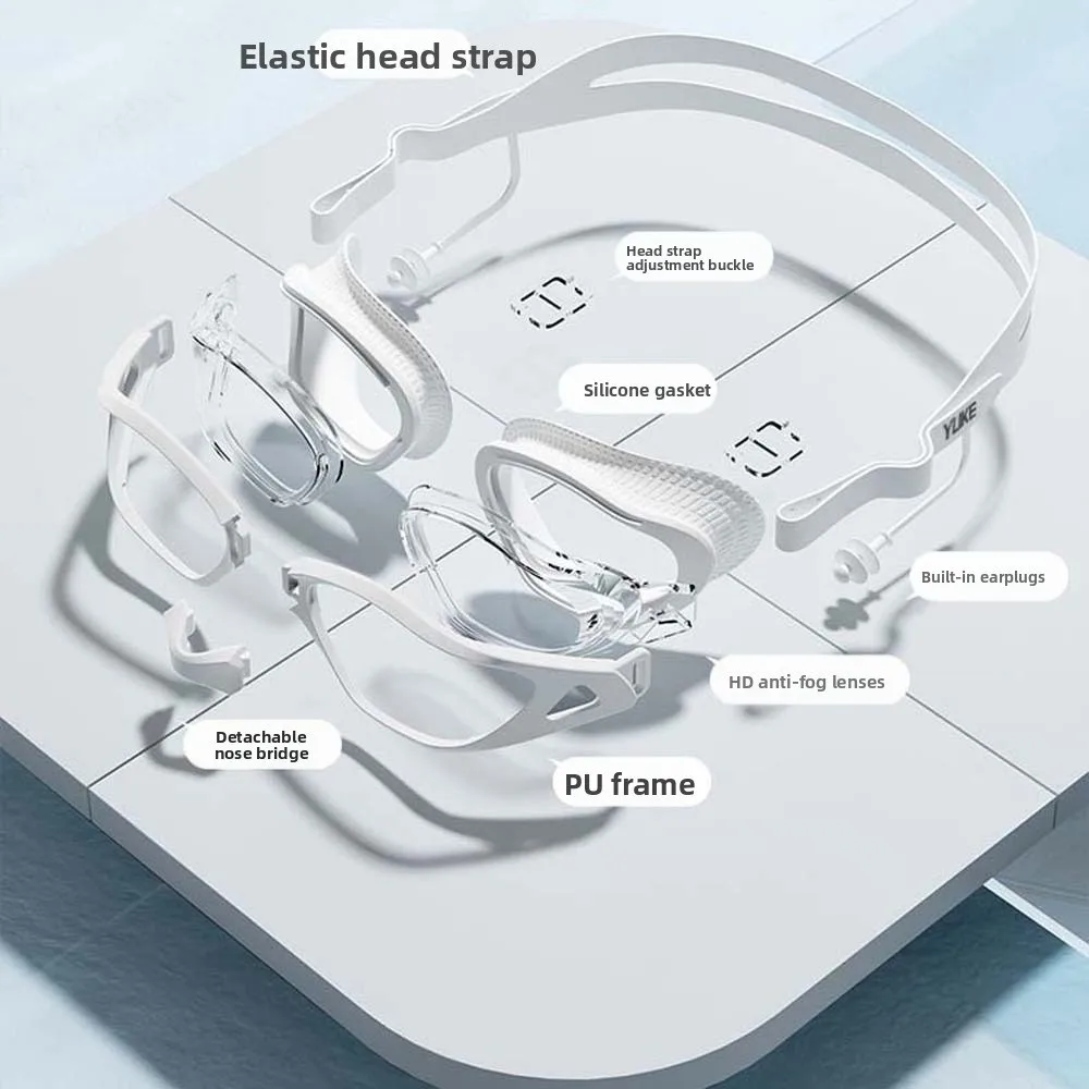 

Waterproof Swimming Goggles Electroplating Dazzling Colors Swim Glasses with Earplugs Detachable Nosepiece HD Lens