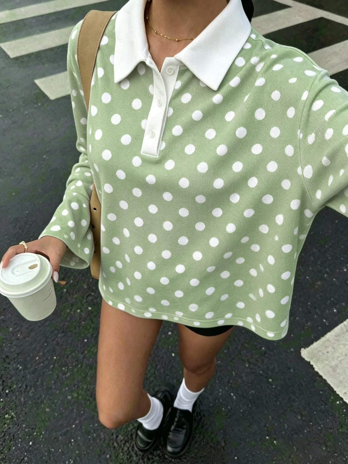 Women's Autumn Casual Lapel Button Grid Ripple Long Sleeve Hoodie Top Elegant Comfortable for Daily Commuting