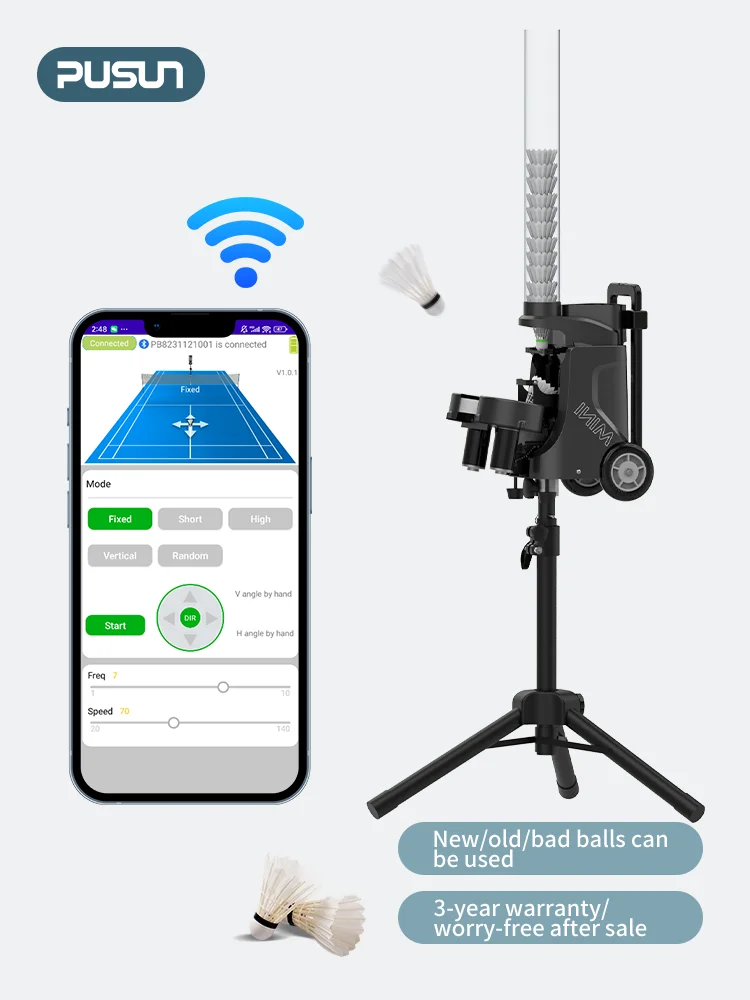 Maszyna do podawania piłek do badmintona STLF Wholesale Shuttlecock, przenośna maszyna treningowa do badmintona na boisko, do użytku klubowego.