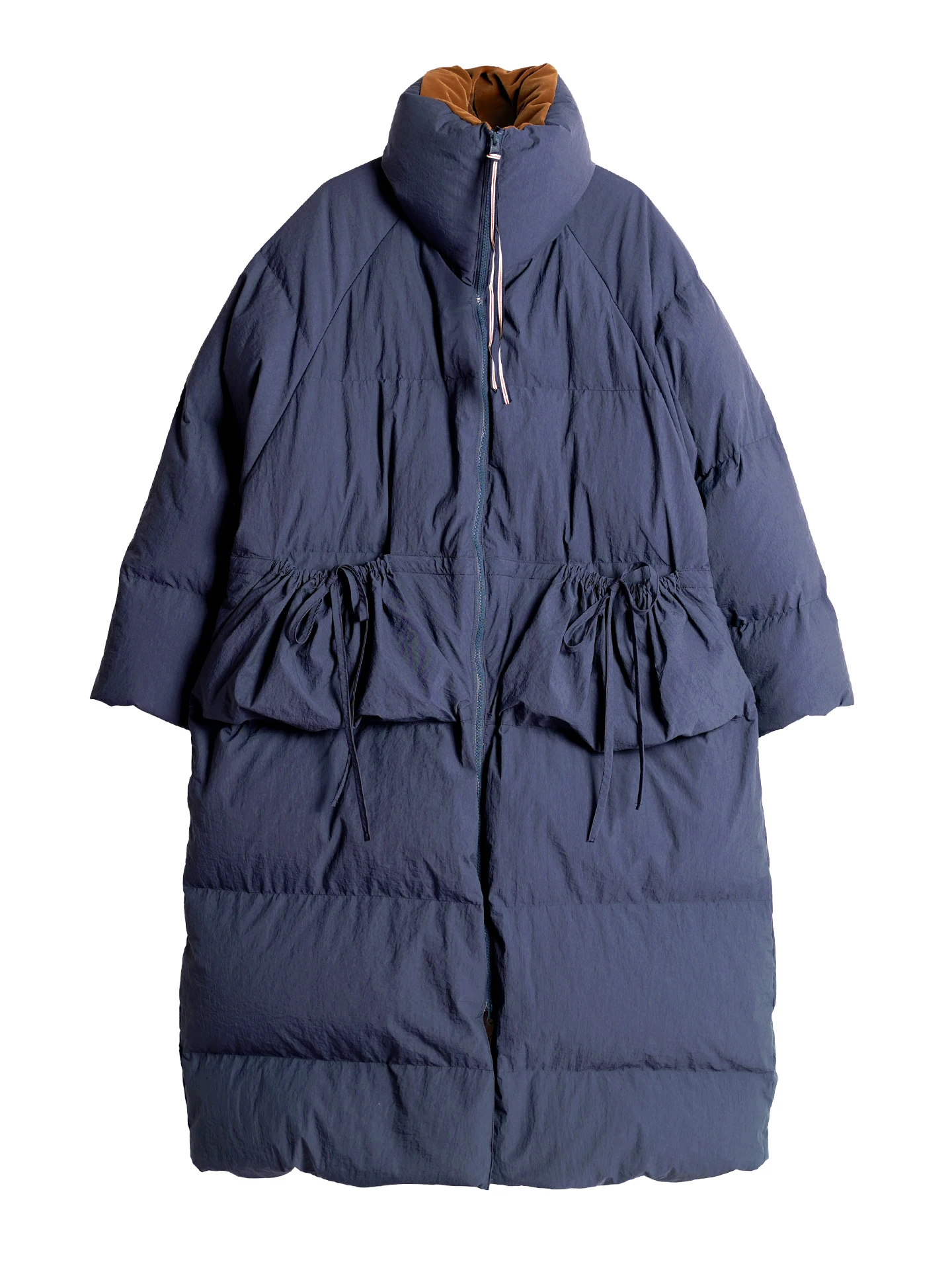 سترة طويلة باللون الأزرق الملكي - طول أسفل، معطف شتوي سميك ودافئ من ريش البط الأبيض للنساء 255258