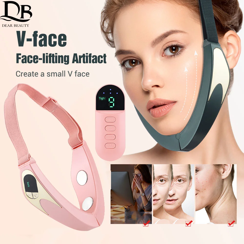 EMS Face Lifting Machine LED Photon Therapy Face Slimming Skincare Vibration Lift Device Double Chin Remover Facial Massager