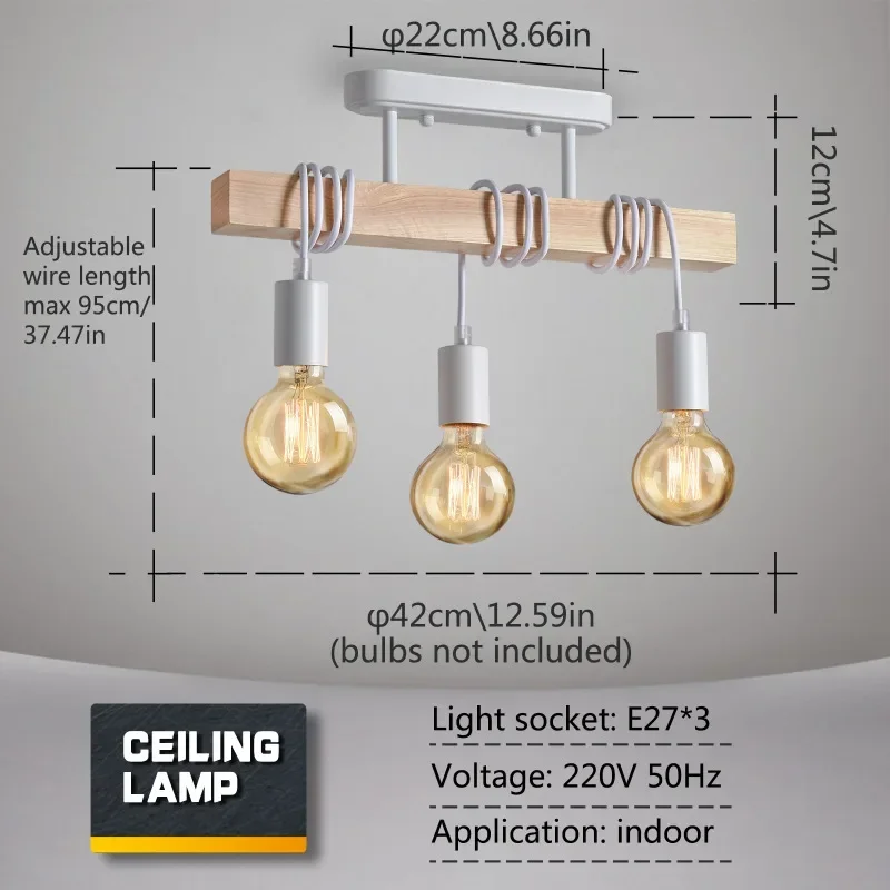 Imagem -04 - Americano Retro Madeira Arte Luz de Teto Enrolamento de Sucção Pendurado Lâmpadas de Uso Duplo Sala de Estar Sala de Jantar Quarto Lustre