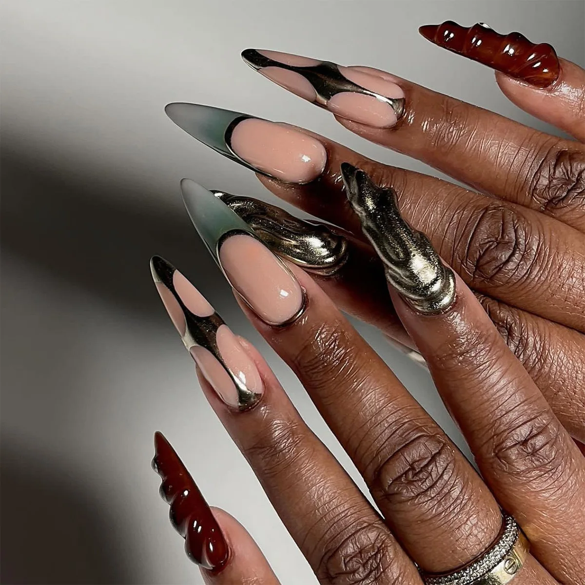 24 pçs brilhante francês imprensa de unhas falsas no prego simples listras pretas design longo stiletto amêndoa capa completa wearable pontas dos dedos arte