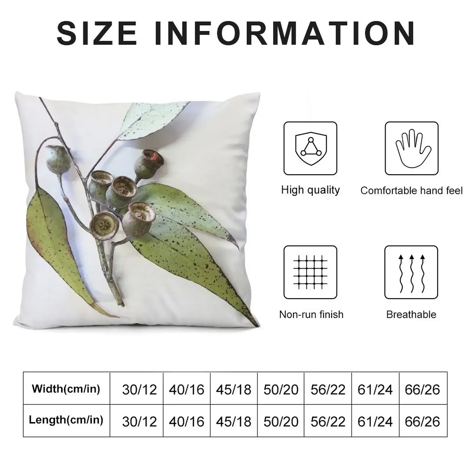 Marri eucalypt leaves and nuts, Western Australia Throw Pillow Pillowcases Embroidered Cushion Cover pillow