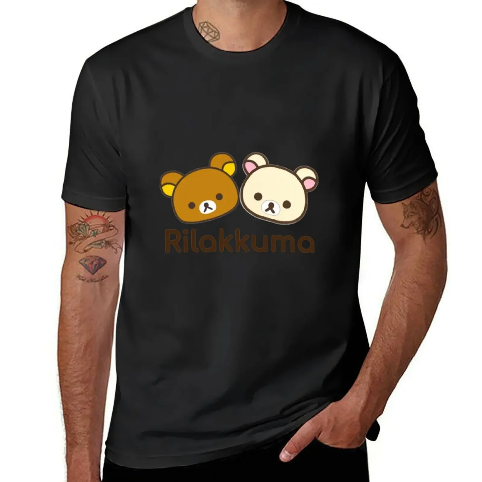 Rilakkuma Rilakkuma and Korilakkuma___ T-Shirt sports fans basketball graphic tees anime rapper graphic tees mens t shirts