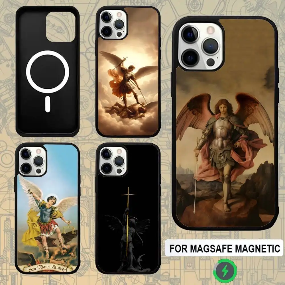 

Archangels Michael For Magsafe Wireless Charger Case For iPhone 15,16,17,13,14,11,12,Pro,Max,Plus,E,Air,Mini Protection