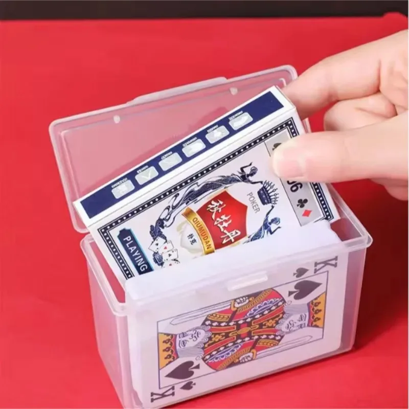 Scatola portaoggetti in plastica trasparente Scatola portaoggetti multiuso per carte da gioco Organizzatore rettangolare per biglietti da visita Porta carte di credito