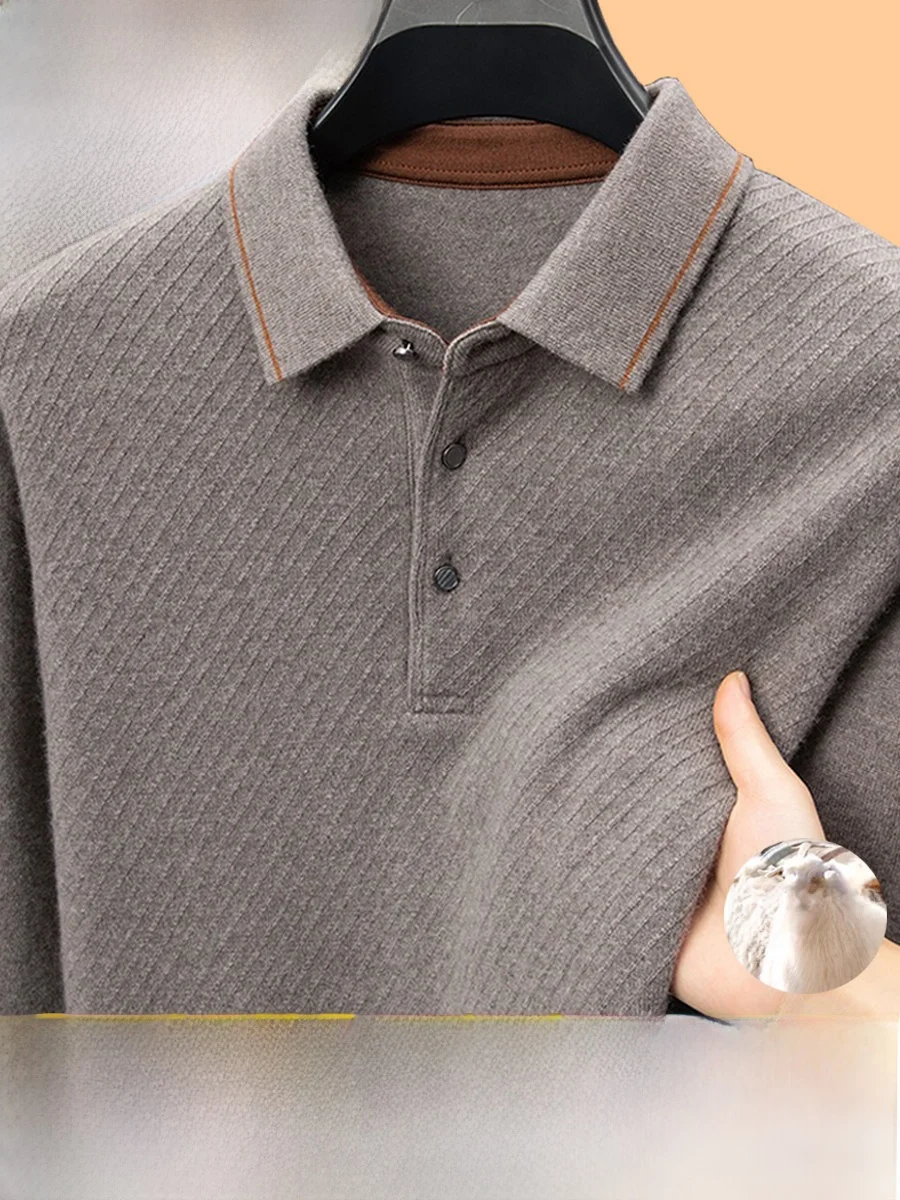 Pierre Cardin Men's Camere Knitted Sweater Winter Busin Casual Thi Warm Woolen T-irt Collar Knitwear Straight Cut