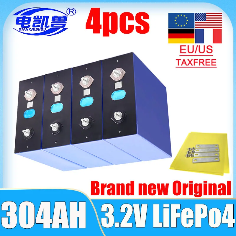 

4pcs 3.2V lifepo4 battery 320AH 310AH 304AH 105AH 280AH DIY 12V 24V 48V RV rechargeable battery solar storage system tax exempt