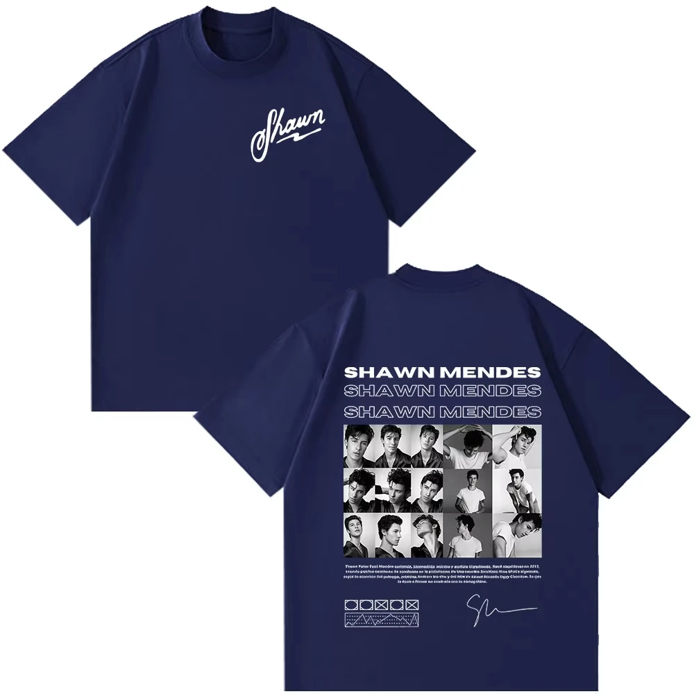 مغني الراب شون مينديز ألبوم 2025 الجرافيك تي شيرت الرجال النساء الهيب هوب ريترو قصيرة الأكمام تي شيرت القطن المتضخم تي شيرت الشارع الشهير #3