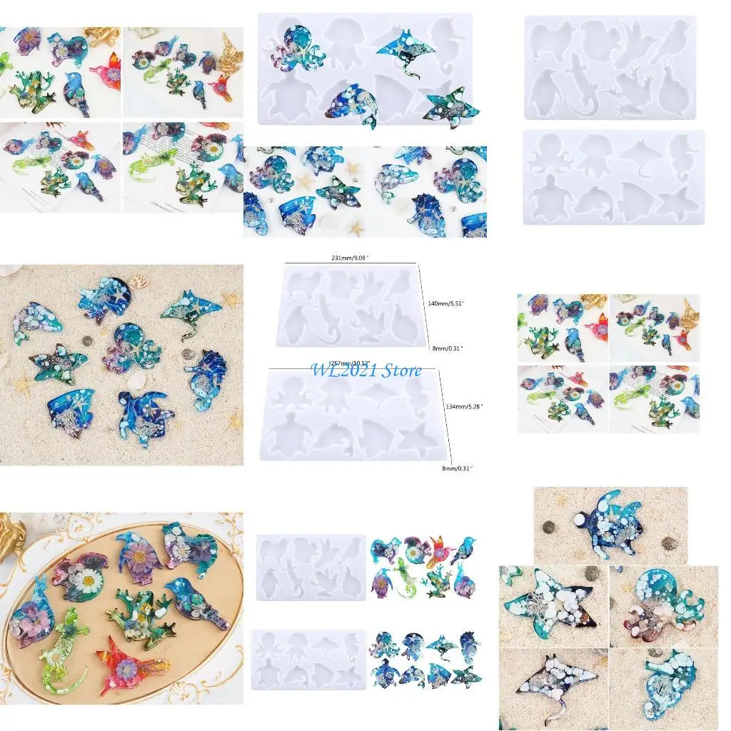 

G5GC Frogs Silicone Resin Mould Resin Pendant Jewellery Molds for DIY Crafts Making