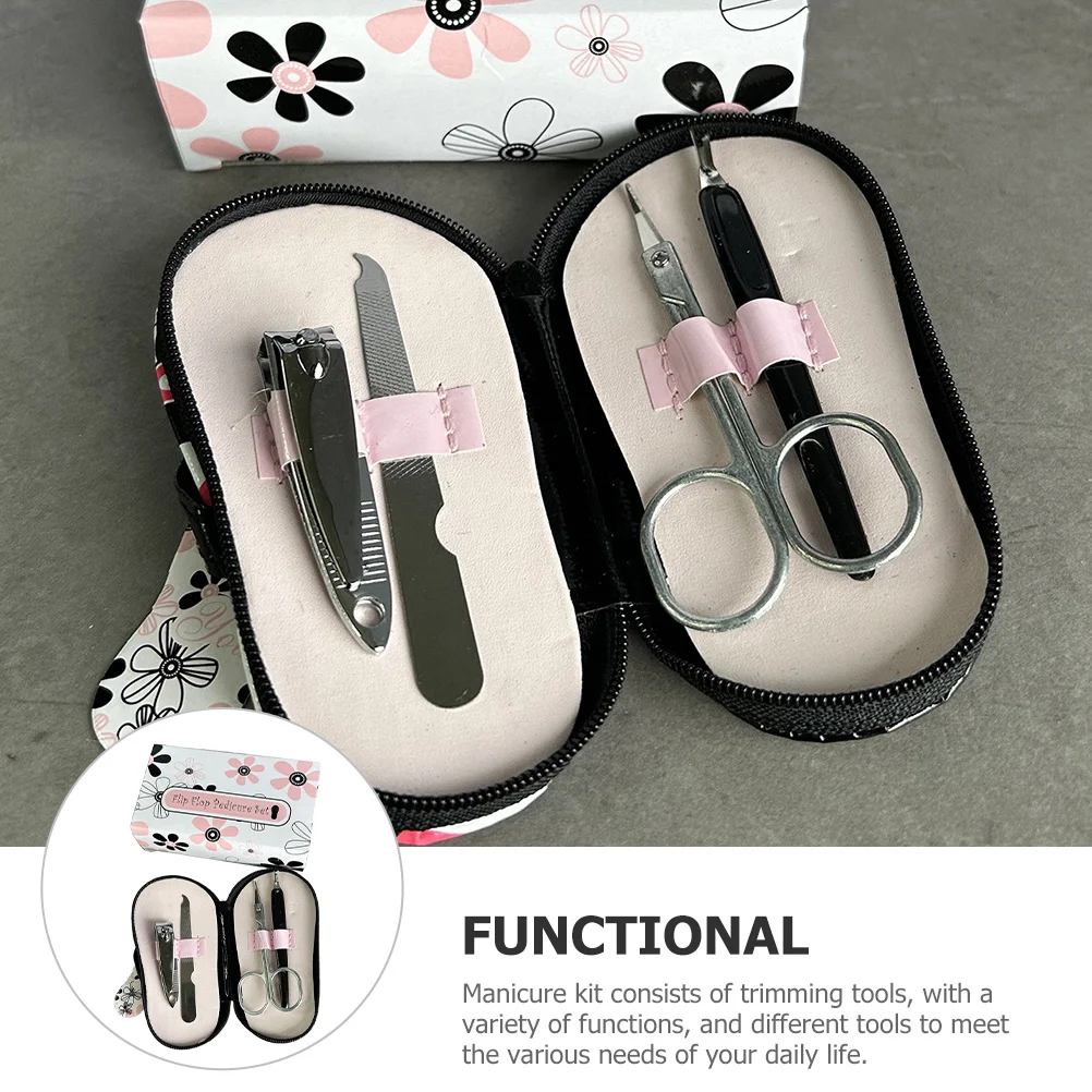1 set kit per la cura delle unghie strumenti per manicure professionali set di rifinitura in acciaio inossidabile custodia portatile in PU per donne uomini da viaggio