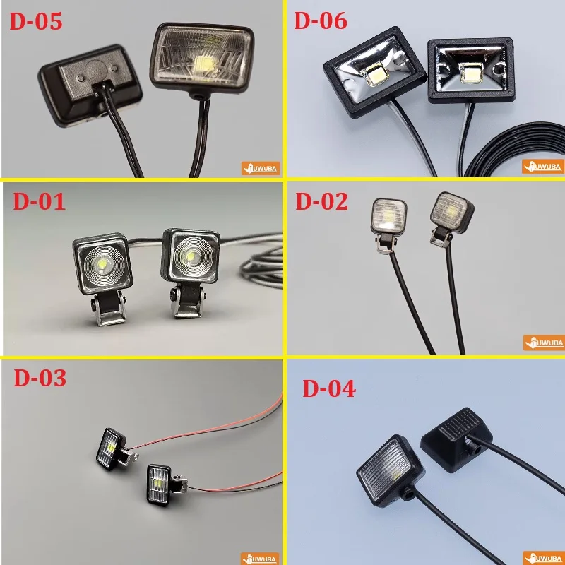 LED Quadratischer Scheinwerfer Ausrüstungsbeleuchtung für 1/14 Tamiya RC Truck Kipper für SCANIA 770S 56368 für VOLVO für BENZ LESU DIY – Detail 6