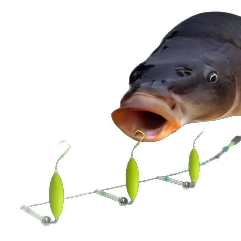Dreifachhaken Größe 3 # -14 # Karpfenangel-Haarrig-Angelausrüstung: Hakenaufhängung gegen Grundverletzung, Karpfenhaken, Pesca Karpfenrigs, Angelköder – Detail 1