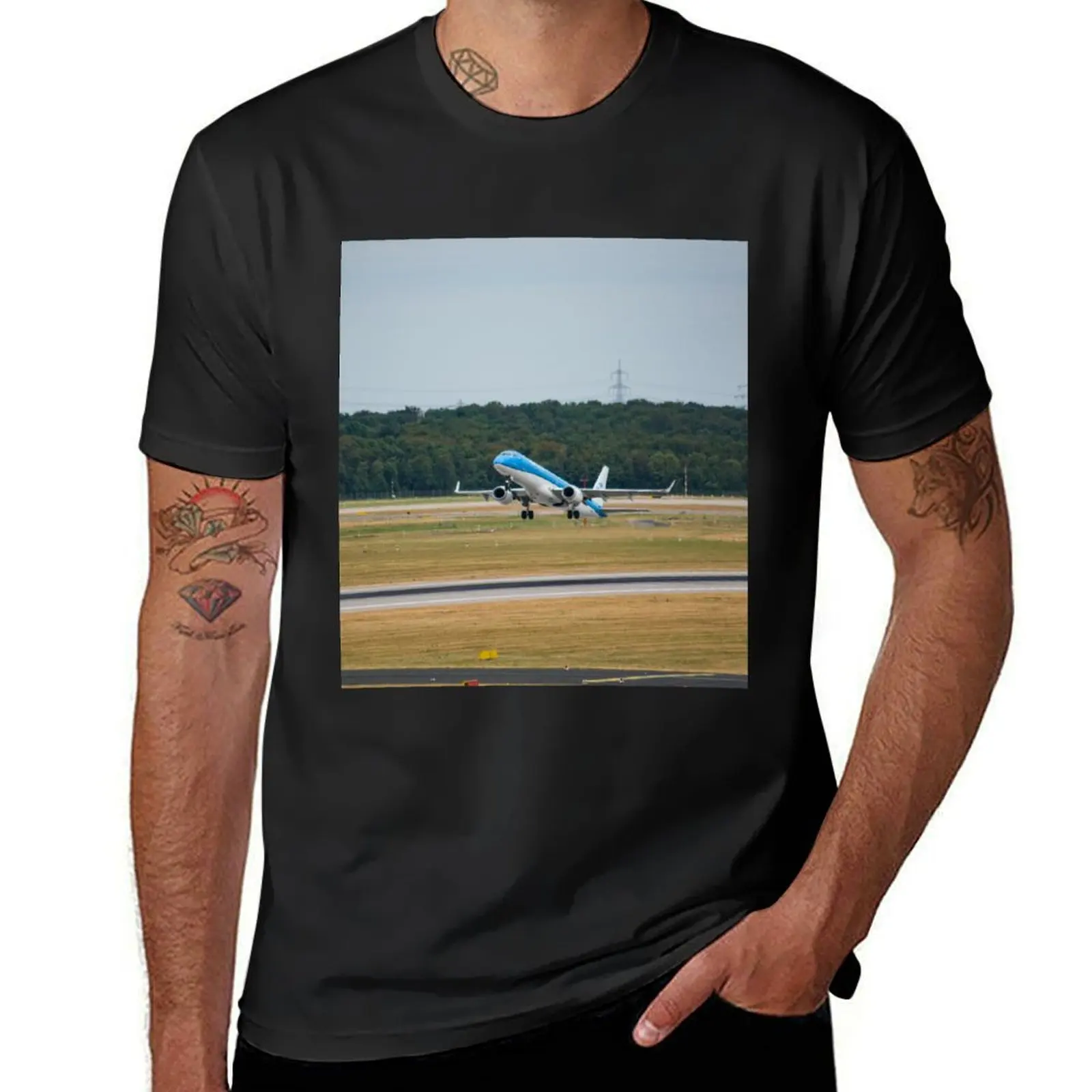 KLM Embraer E175 T-Shirt sweat customs design your own tops anime clothes plain t shirts men