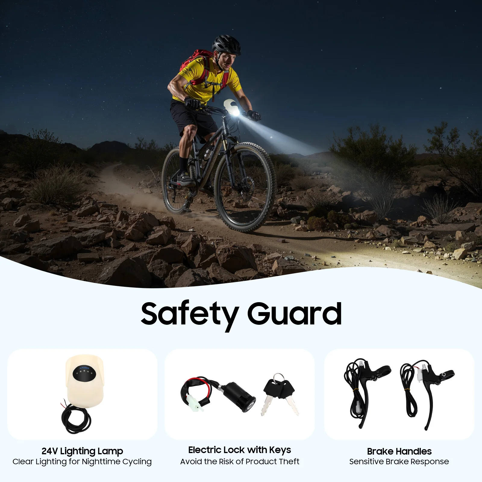 

Multi-Bicycle Black Electronic Conversion Kit(For Most Bikes) - Includes 2 Keys+Extension Shaft, Ideal Gift For Riding Lovers