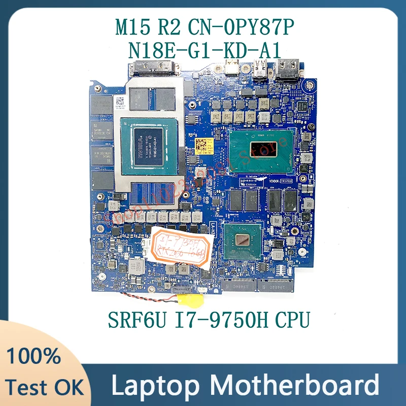 

Для DELL M15 R2 CN-0PY87P 0PY87P PY87P W/ SRF6U I7-9750H материнская плата для ноутбука EDQ51 LA-H351P RTX2060 16GB 100% протестирована