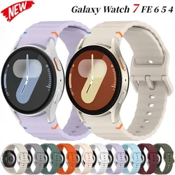 Official Silicone Strap For Samsung Galaxy Watch 7/FE/6/5/4 44mm 40mm 5 Pro Wave Bracelet Galaxy Watch 6 Classic 47mm 43mm Band