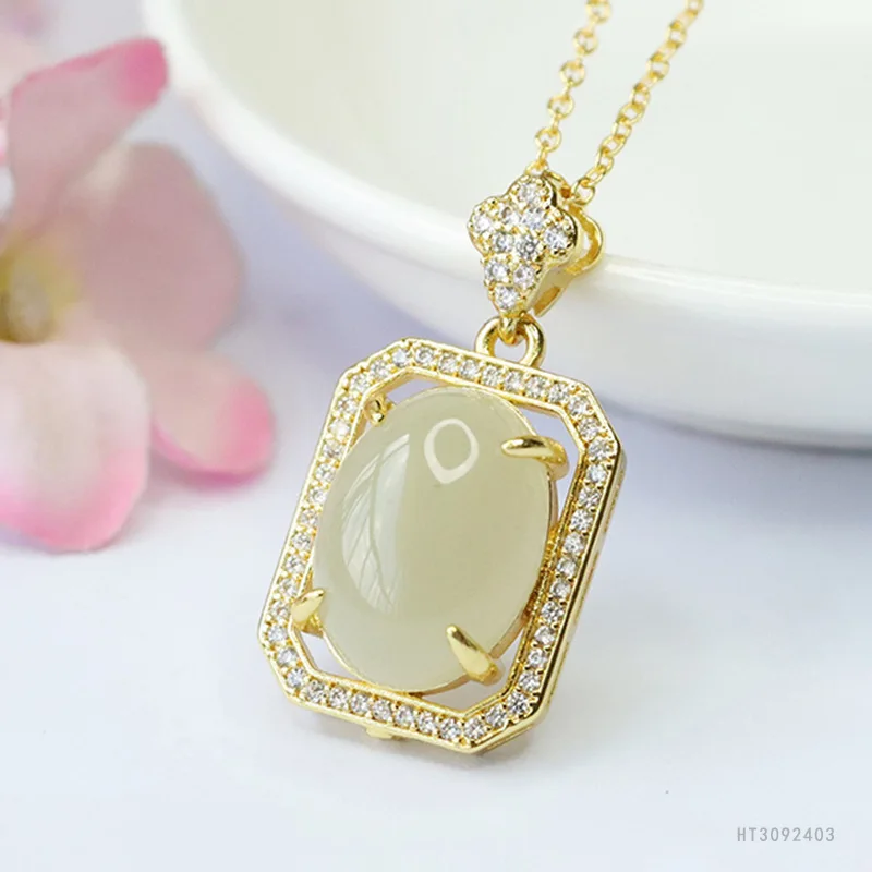 

Кулон из натурального нефрита Хэтянь, квадратный кулон, ожерелье из нефрита для мужчин и женщин