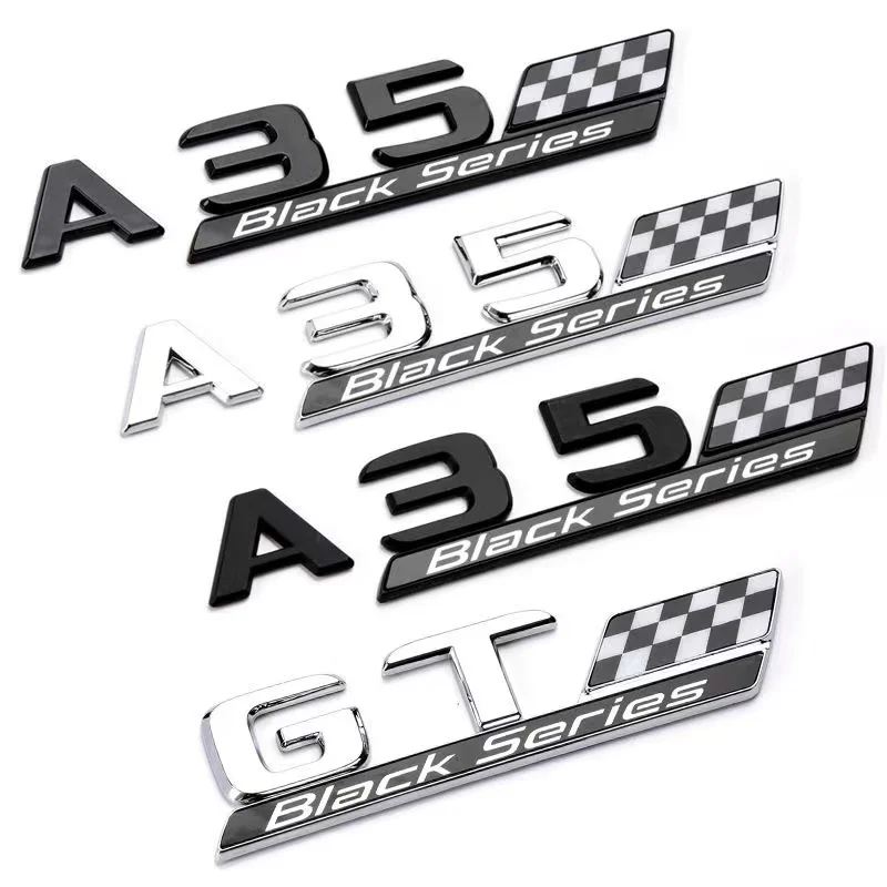 NEW Car 3D ABS GT Black Series Logo Emblem Badge Decals Sticker For Mercedes Benz AMG C E S Class GT53 GT63 A35 W211 W212 W222