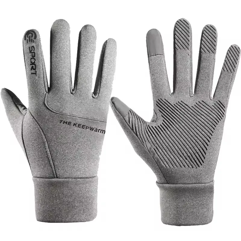 AliExpress NONE Men Winter Outdoor Warm Full Finger Gloves Waterproof Anti-Slip Touch Screen Compatible Cycling Sports Gloves Thickened Warm