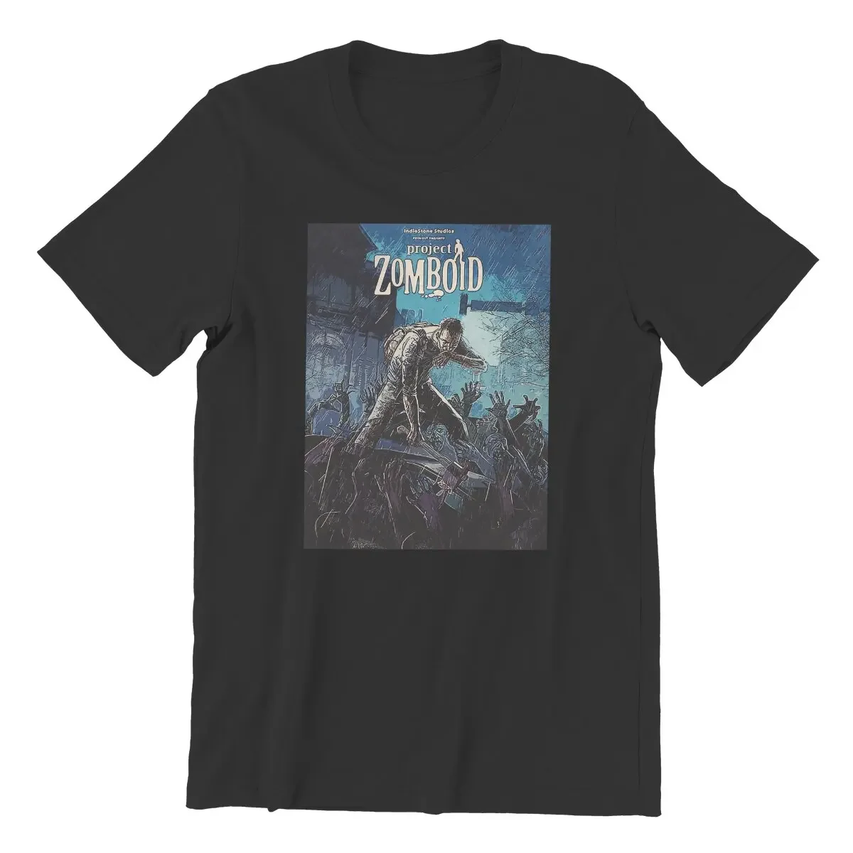 Men's T-Shirts Poster Unique Cotton Tees Short Sleeve Project Zomboid Game T Shirt Round Neck Tops Printed