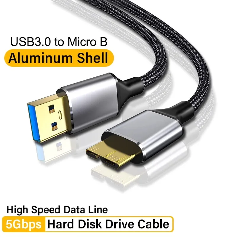 USB3.0 Type A to Micro B External Hard Drive Disk Cable 5Gbps Fast