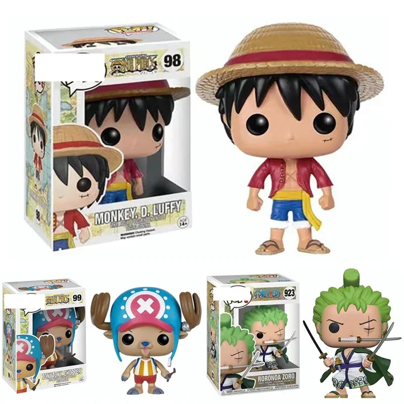 One Pieces Figure Toy Cute Luffy Zoro Chopper Handmade Vinyl PVC Doll Cake Decoration Collectible Model Boy Birthday Gifts