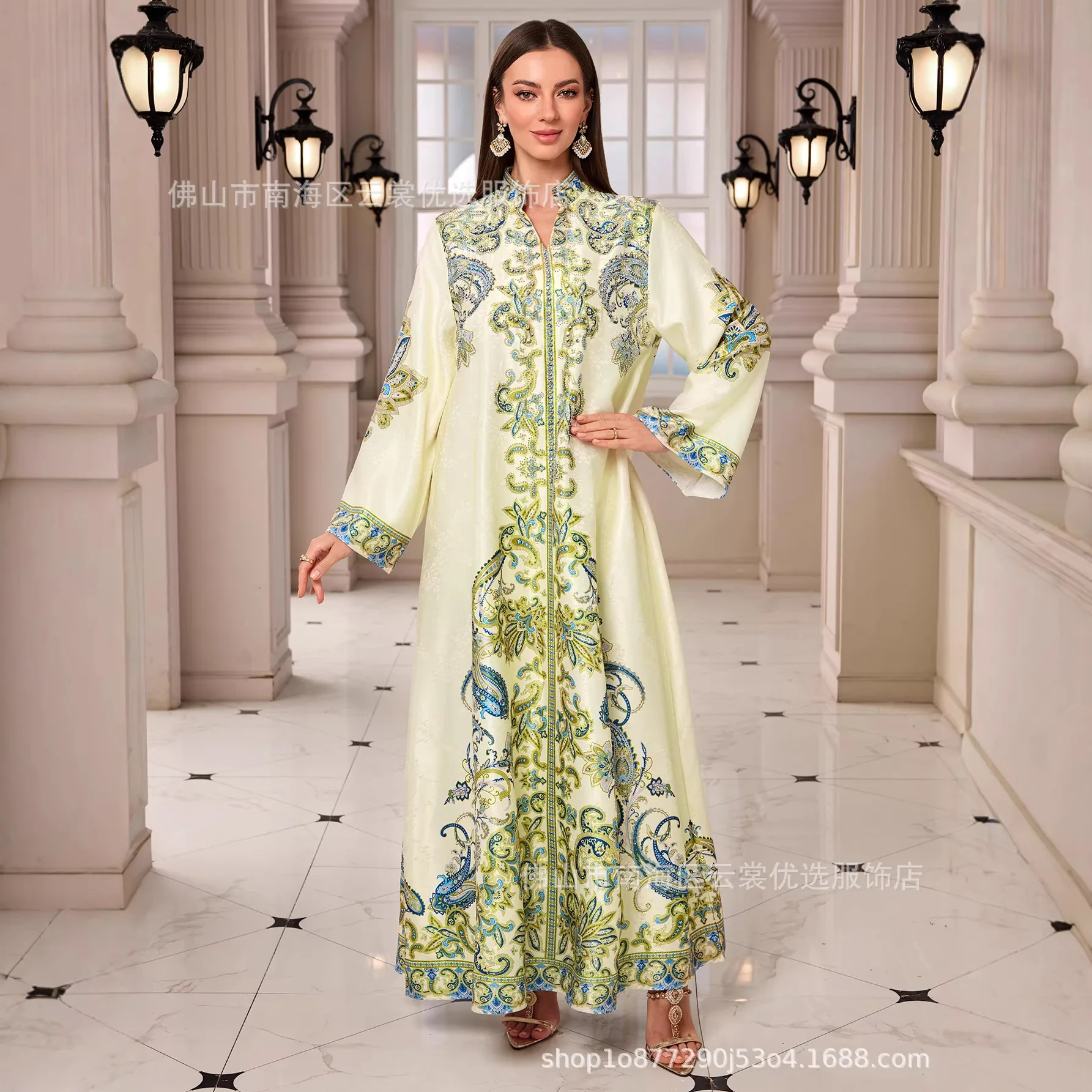 

Dubai Dress Women Eid Abaya Party Dresses Kaftan Ramadan Arab Print Long Robe Vestidos Morocco Muslim Abayas Islam Jalabiya