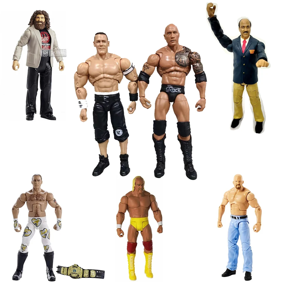 WWF レスリングフィギュア 6体セット AEW ローマン・レインズ ジョン・シナ ドウェイン・ジョンソン