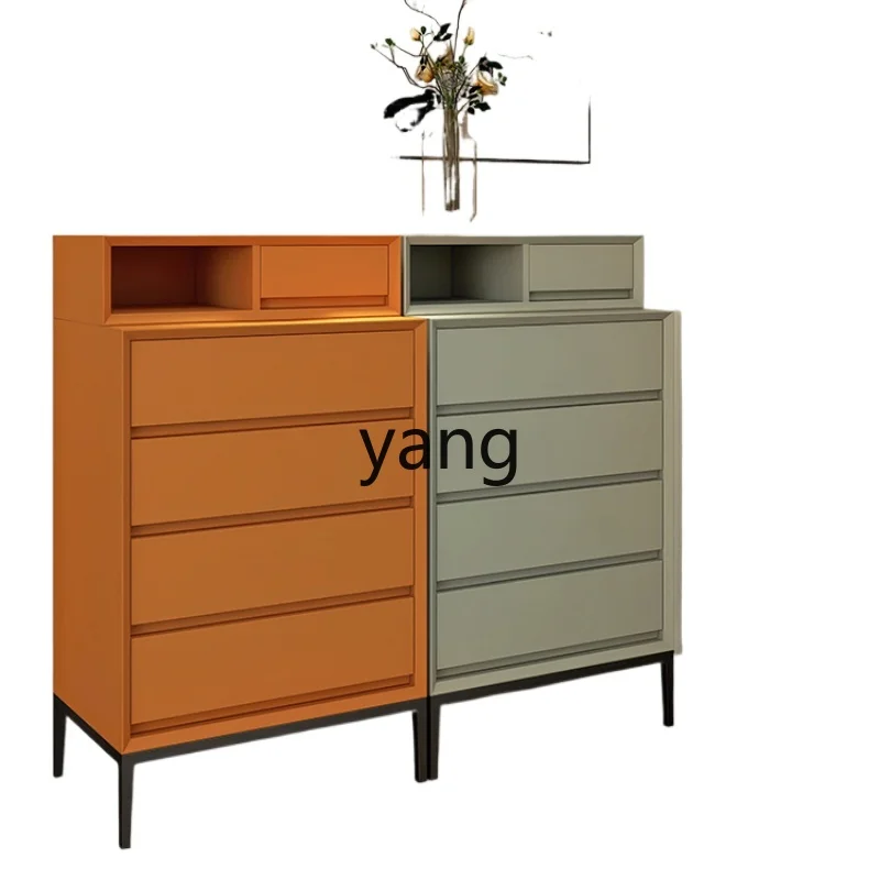 

Yjq Minimalist Five-Bucket Bedroom Storage Solid Wood Multi-Drawer Modern Minimalist Large Capacity Locker of Bed End