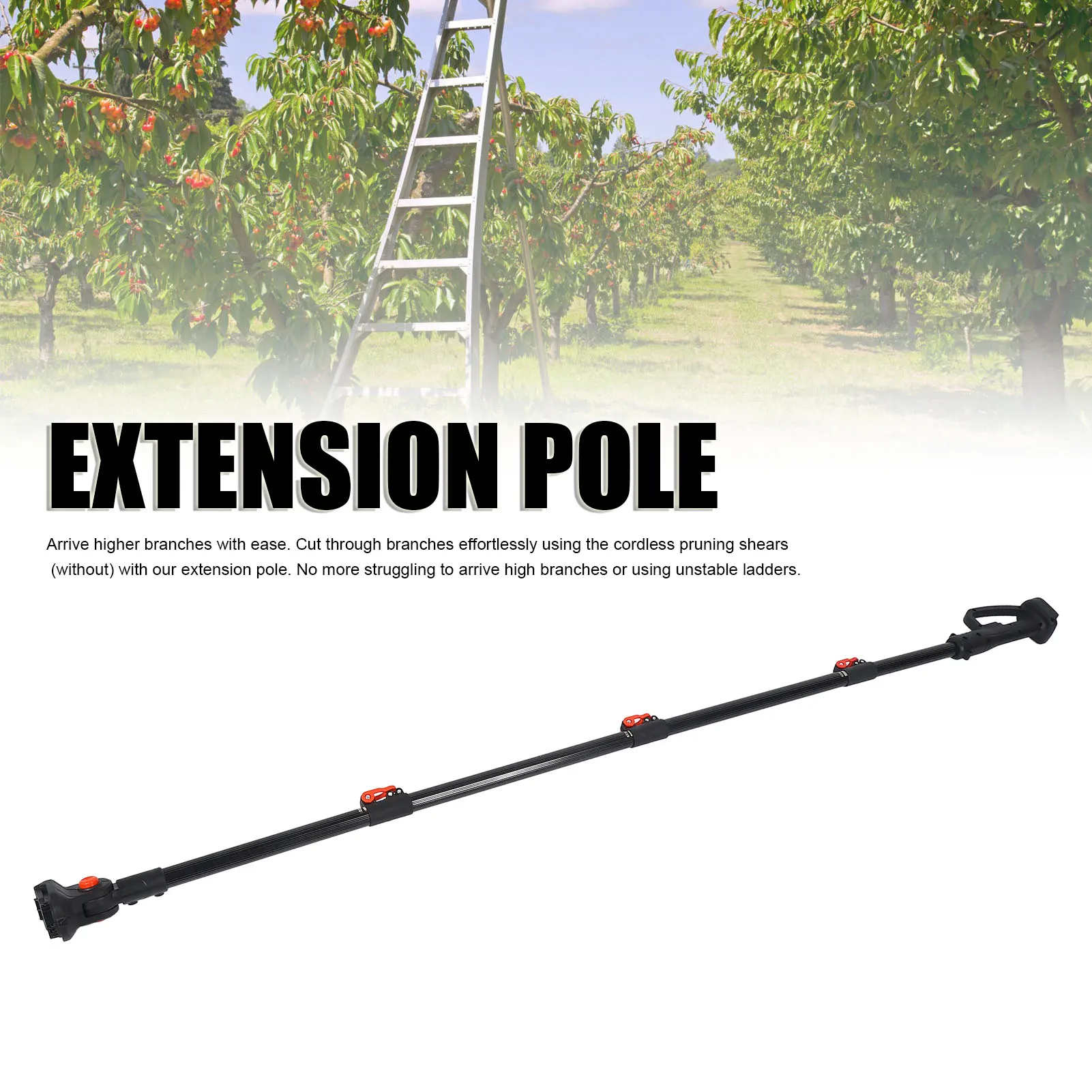 

Extension Pole Pruning Saw Extension Pole Portable Sturdy Anti Slip Texture Simple Lightweight 6.6ft for Garden