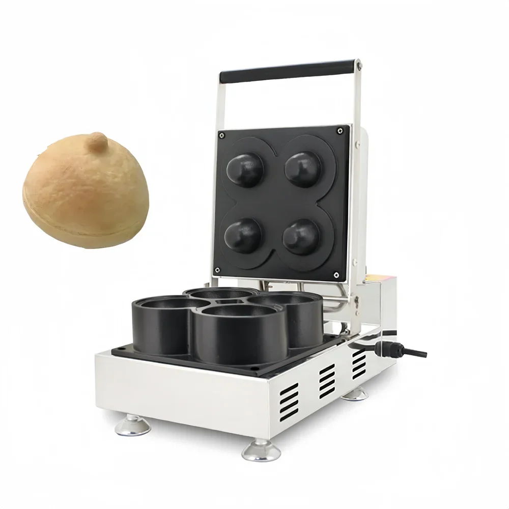 110V 220V Big Chest Shape Waffle Baker 4 Pcs Breast Waffle Maker Electric Boob Waffle Woman Girl Breast Waffles Making Machine