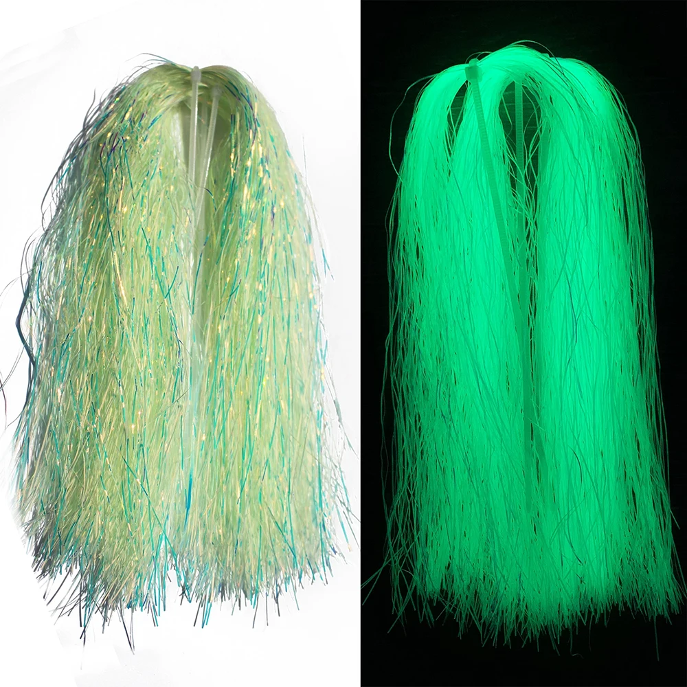 2Packs Synthetic Mylar Fiber Luminous Fly  Tying Material for Pike Trout Salmon Streamers Jig Fishing Hook Lure Making