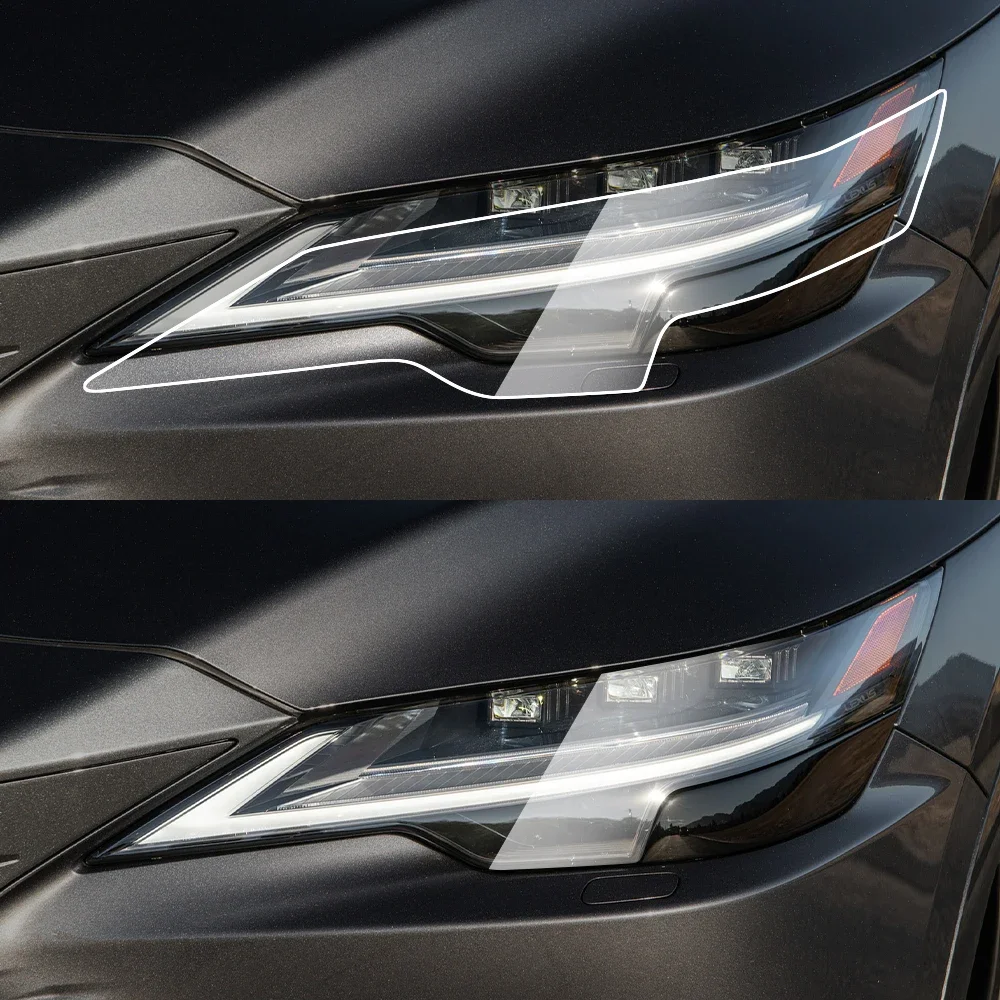 TPU Headlight Protection Film For Lexus RX 2016-2026 High-Gloss Smoke Black Pre-Cut PPF Kit Anti-Scratch Vinyl Wrap Cover view 4