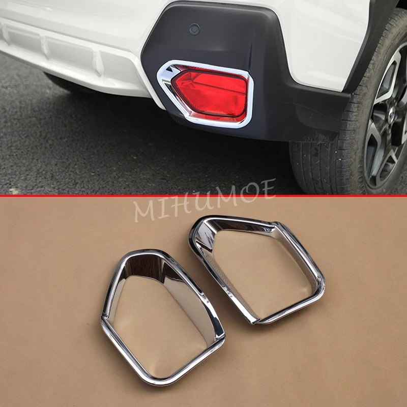 

For Subaru Crosstrek XV 2018-2023 Chrome Car Rear Foglight Fog Lights Lamp Decor Frame Sticker Cover Trim ABS Accessories